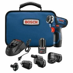 Bosch GSR12V-140FCB22 12V Max Lithium-Ion FlexiClick 5-in-1 1/4 In. Cordless Drill Driver System Kit (2 Ah)