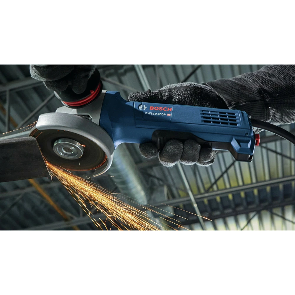 Bosch GWS10-450PD 120V 10 Amp Compact 4-1/2 In. Corded Ergonomic Angle Grinder With No Lock-On Paddle Switch 7 Bosch GWS10-450PD 120V 10 Amp Compact 4-1/2 In. Corded Ergonomic Angle Grinder With No Lock-On Paddle Switch - Image 7