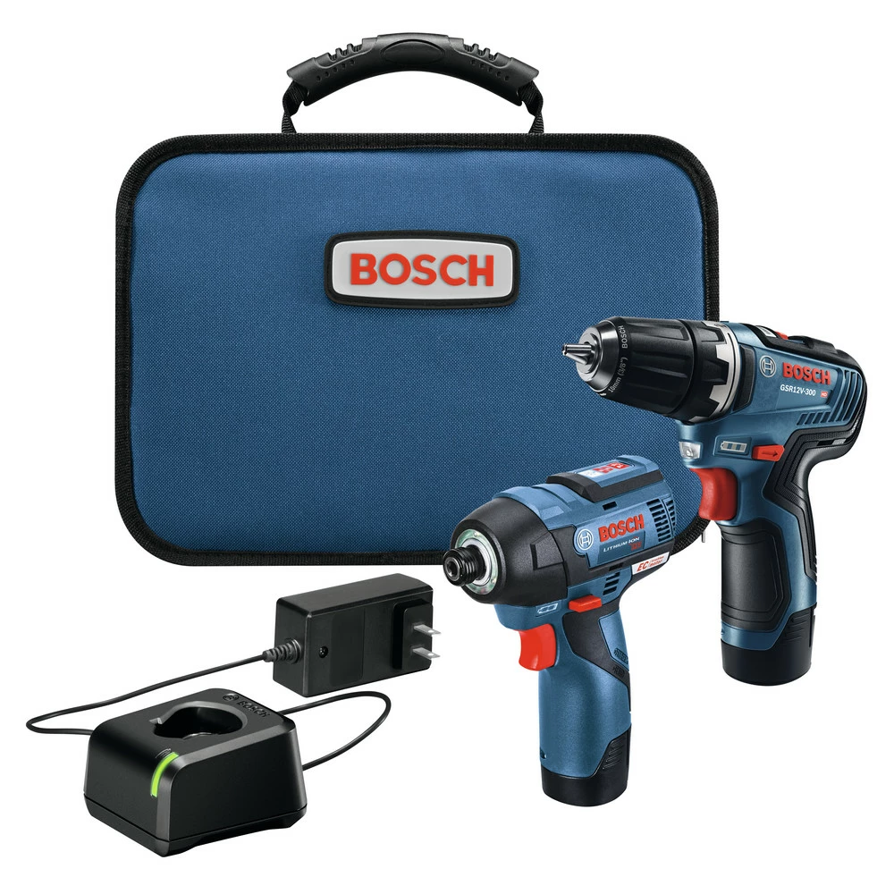 Bosch GXL12V-220B22 12V Max Brushless Lithium-Ion 3/8 In. Cordless Drill Driver/1/4 In. Hex Impact Driver Combo Kit (2 Ah) 1 Bosch GXL12V-220B22 12V Max Brushless Lithium-Ion 3/8 In. Cordless Drill Driver/1/4 In. Hex Impact Driver Combo Kit (2 Ah)