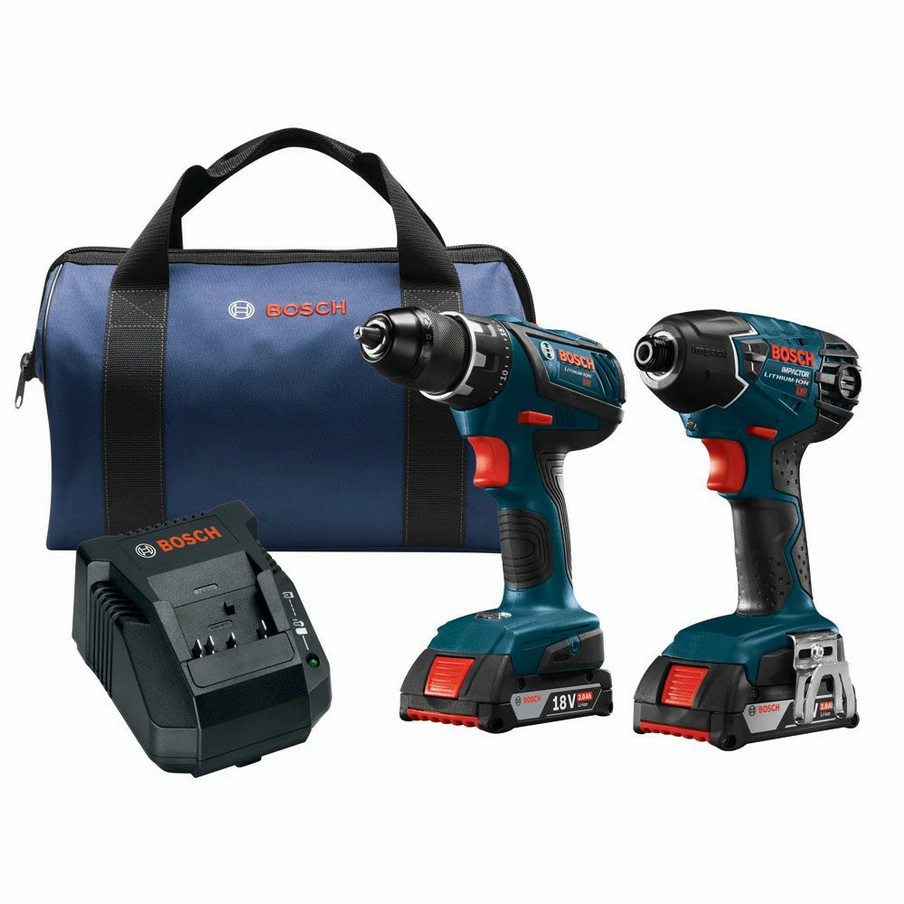 Factory Reconditioned Bosch CLPK237A-181-RT 18V 4.0 Ah Cordless Lithium-Ion Hammer Drill And Impact Driver Combo Kit 1 Factory Reconditioned Bosch CLPK237A-181-RT 18V 4.0 Ah Cordless Lithium-Ion Hammer Drill And Impact Driver Combo Kit