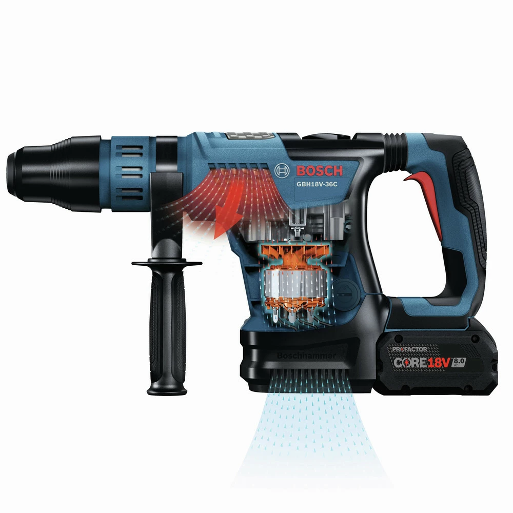 Factory Reconditioned Bosch GBH18V-36CK24-RT PROFACTOR 18V Brushless Lithium-Ion 1-9/16 In. Cordless SDS-max Rotary Hammer Kit With BiTurbo Technology And (2) 8 Ah Batteries 4 Factory Reconditioned Bosch GBH18V-36CK24-RT PROFACTOR 18V Brushless Lithium-Ion 1-9/16 In. Cordless SDS-max Rotary Hammer Kit With BiTurbo Technology And (2) 8 Ah Batteries - Image 4